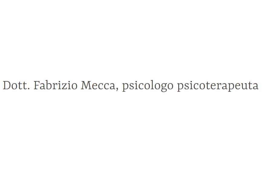 Dott. FABRIZIO MECCA, psicologo psicoterapeuta